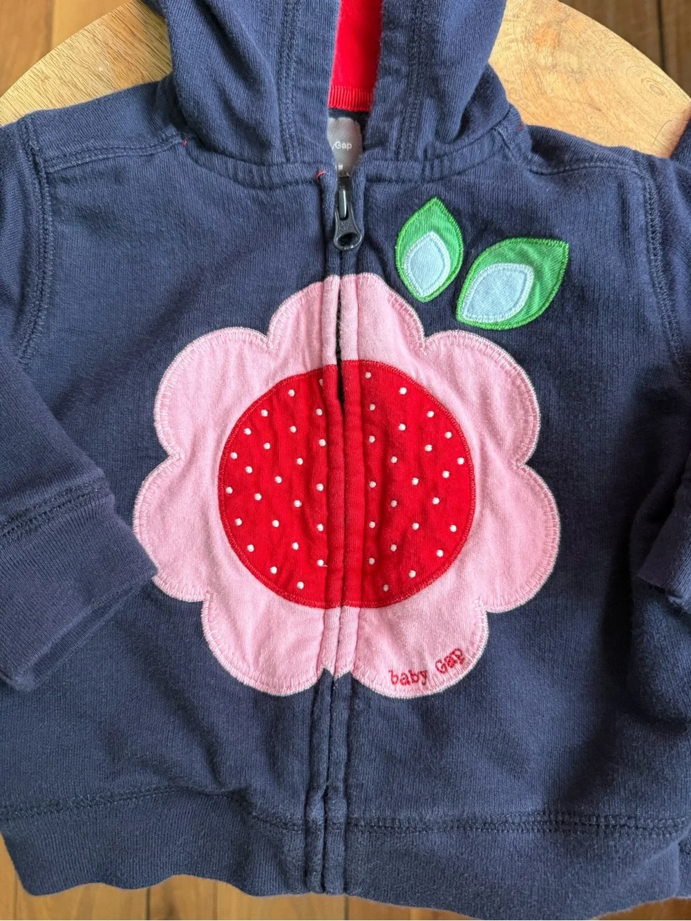 GAP Baby Navy Sweatsuit w/ Flower Detail 2PC Sz: 6-12M